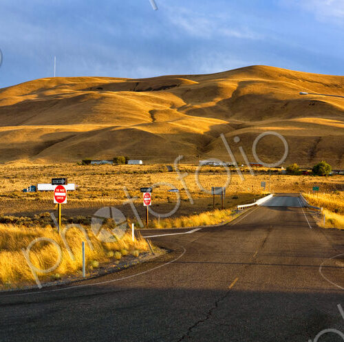 Freeway Onramp with Hills in Background