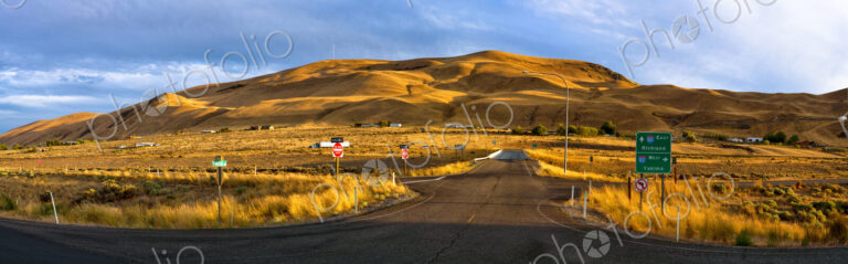 Freeway Onramp with Hills in Background