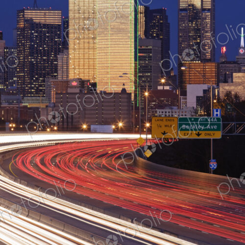 Freeway Traffic at Dusk on I-30 Freeway Traffic at Dusk on I-30