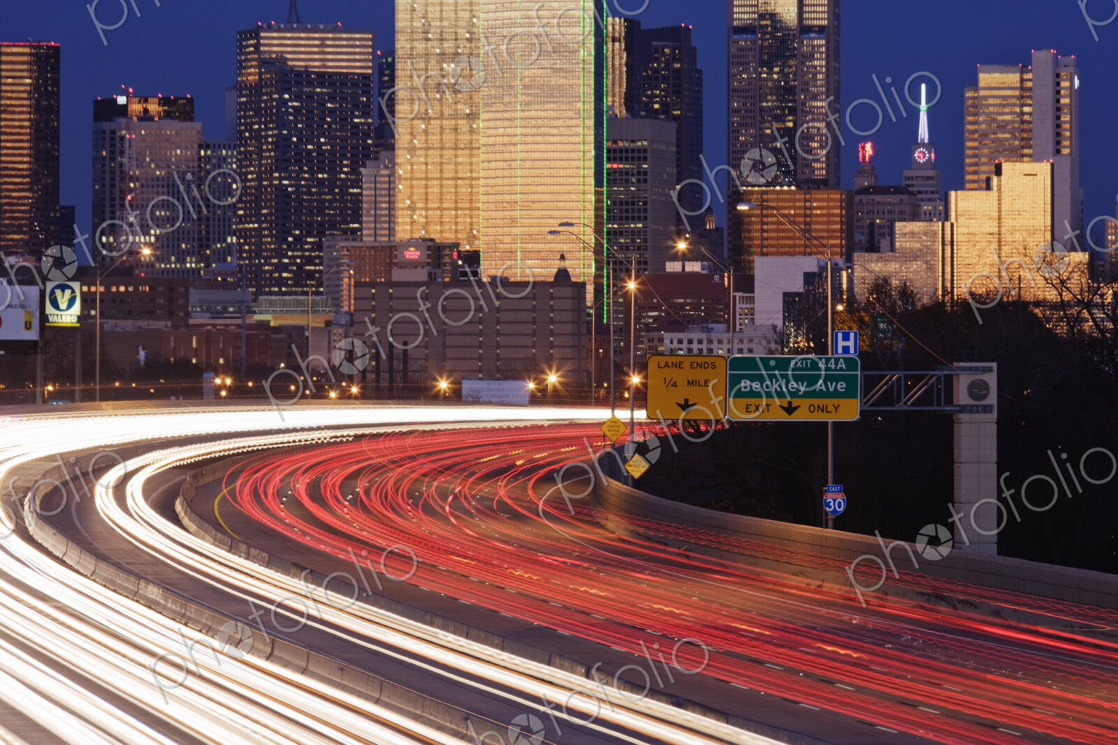 Freeway Traffic at Dusk on I-30