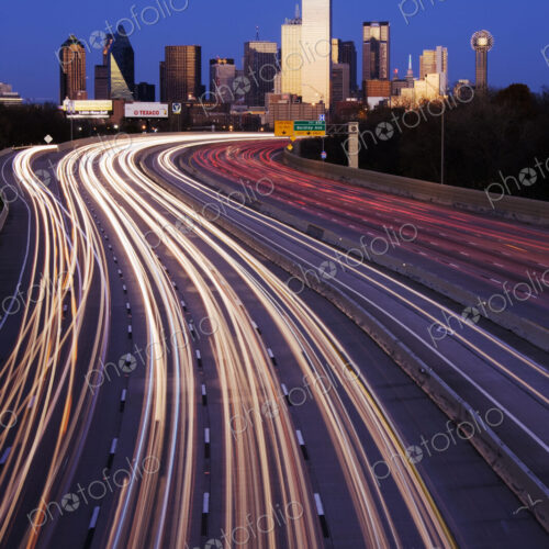 Freeway Traffic at Dusk on I-30 Freeway Traffic at Dusk on I-30
