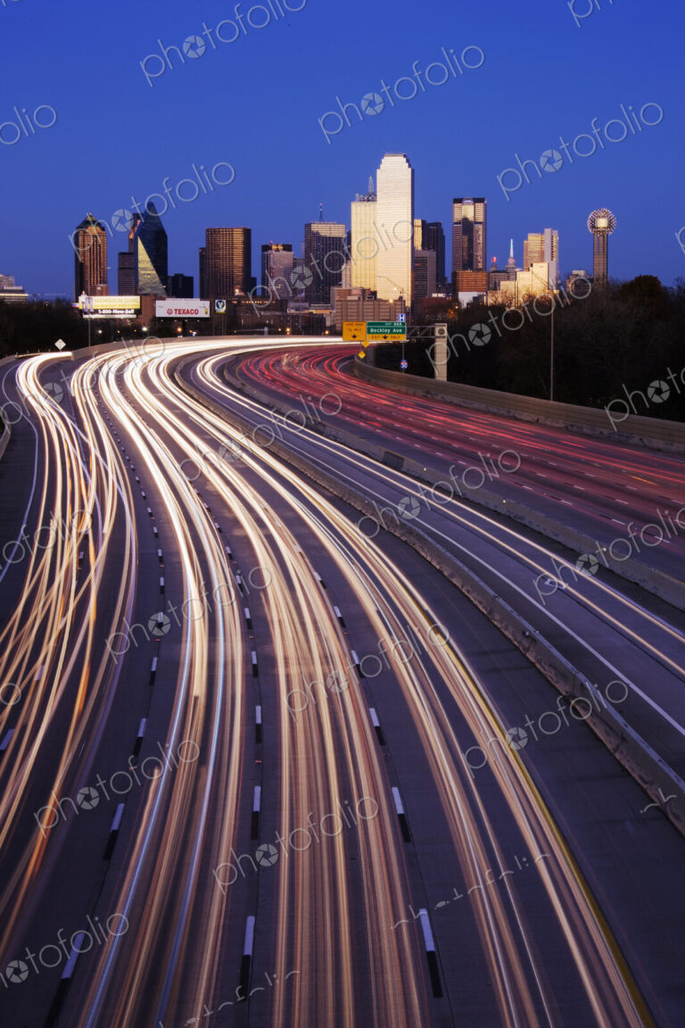 Freeway Traffic at Dusk on I-30