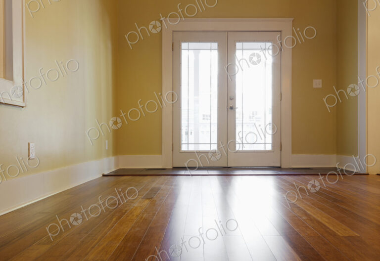 French doors and hardwood floors in new house