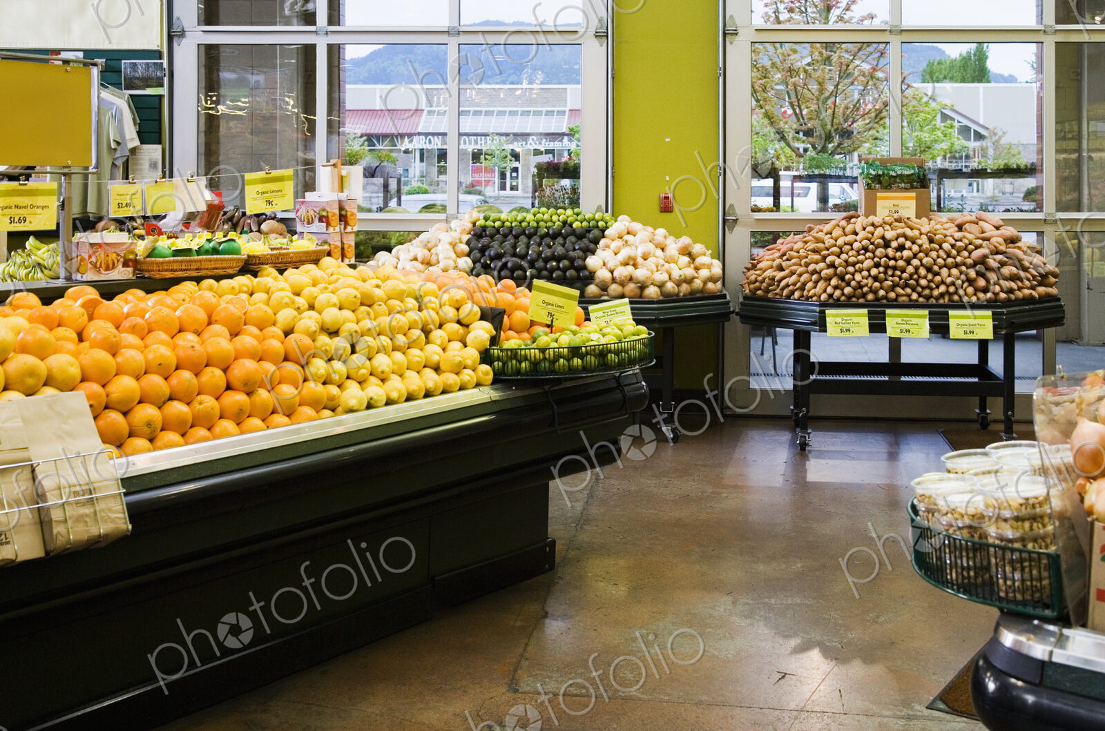 Fresh produce in grocery store