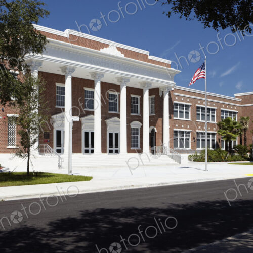 Front Entrance to a High School Front Entrance to a High School