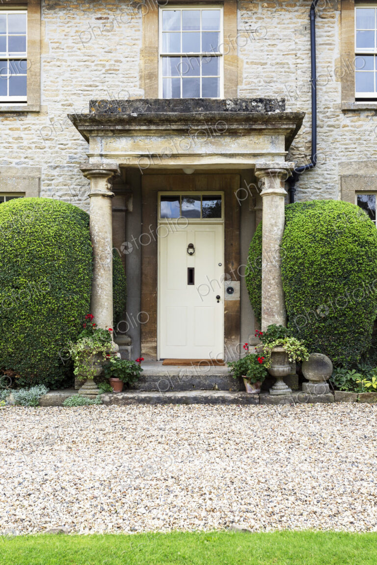 Front stoop of stone house