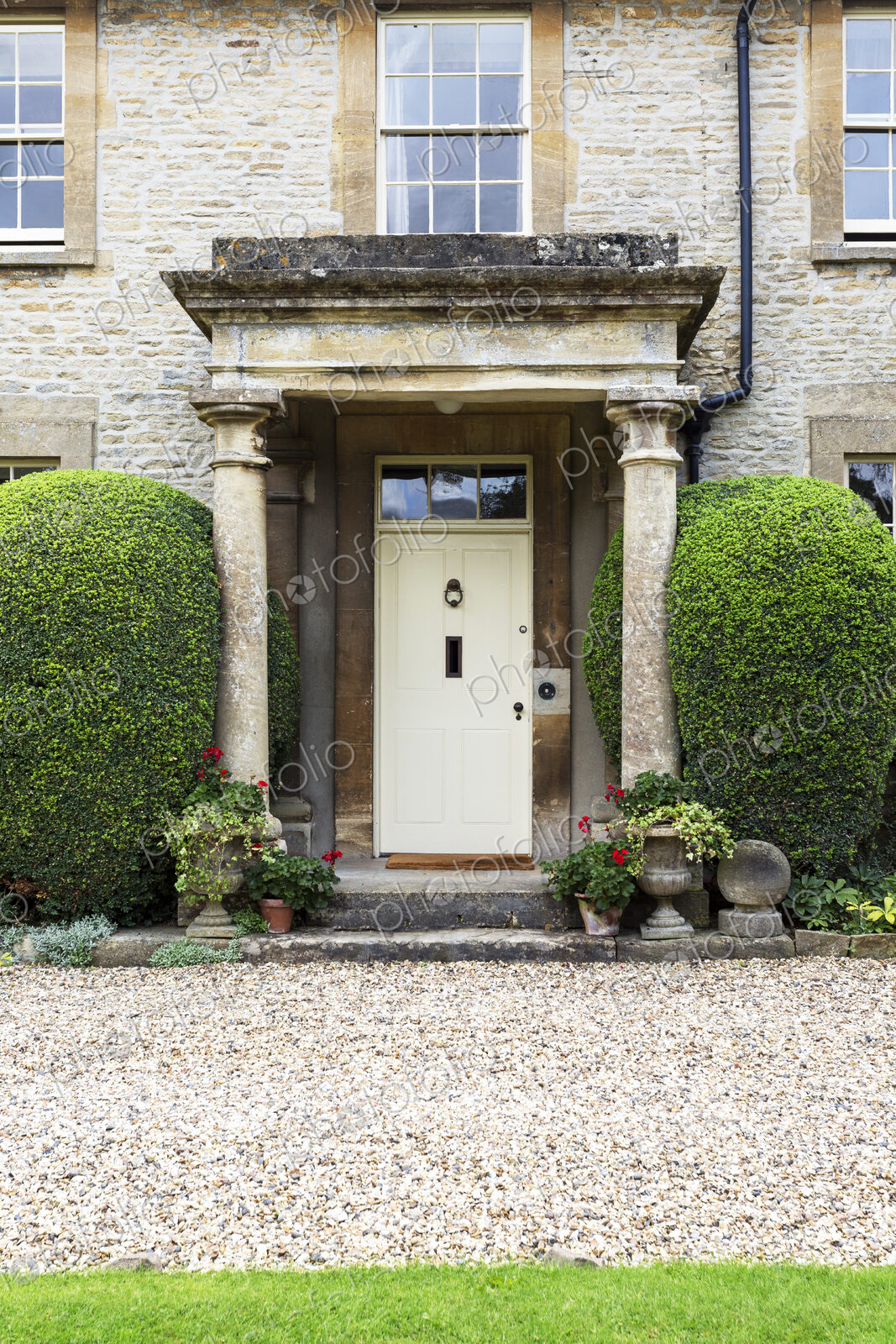Front stoop of stone house
