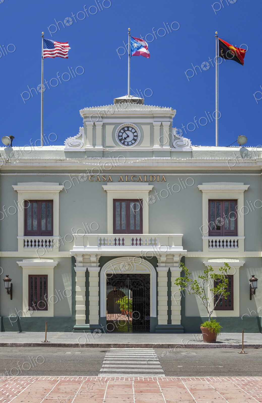 Front view of the Casa Alcaldia, the historic city hall building in Ponce, Puerto…