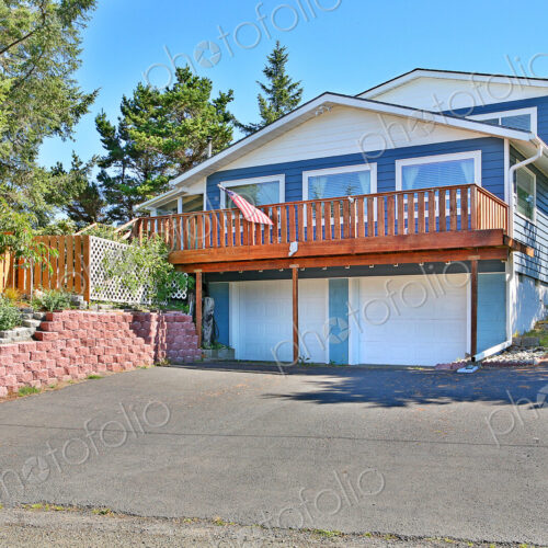 Garage and deck of suburban house Garage and deck of suburban house