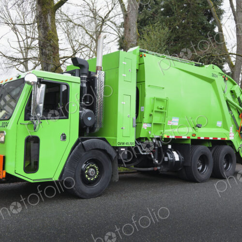 Garbage Truck Parked On A Street