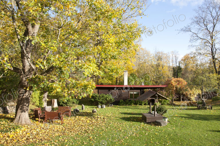 Garden With Well and Sauna