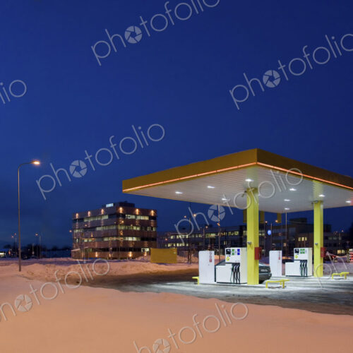 Gas Station At Night