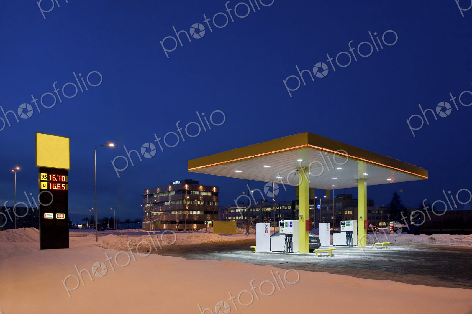 Gas Station At Night