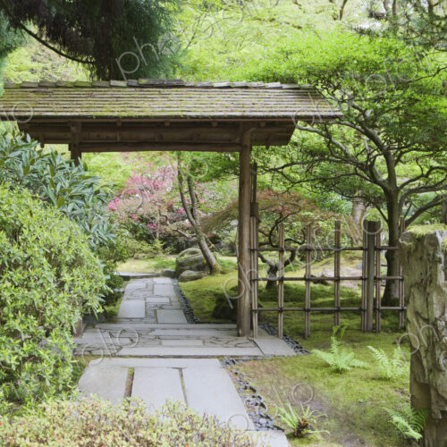 Gazebo in Japanese Garden, Portland, Oregon, United States