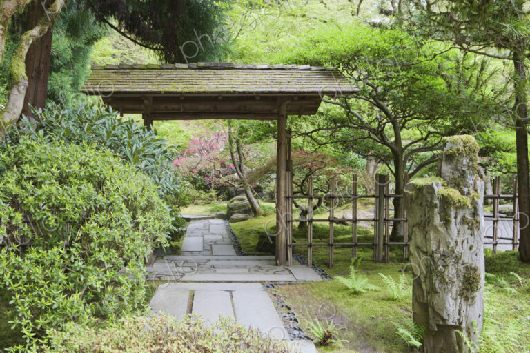 Gazebo in Japanese Garden, Portland, Oregon, United States