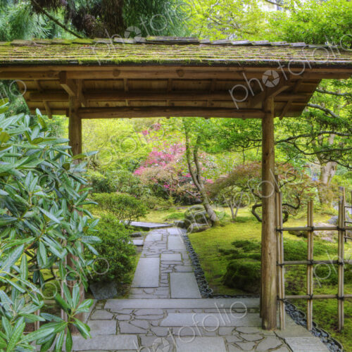 Gazebo in Japanese Garden, Portland, Oregon, United States