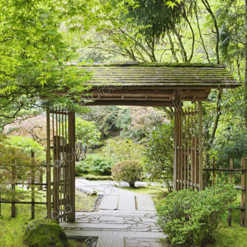 Gazebo in Japanese Garden, Portland, Oregon, United States
