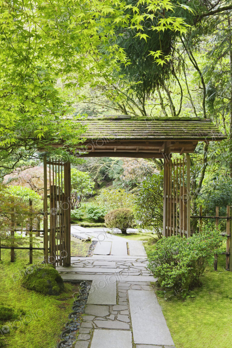 Gazebo in Japanese Garden, Portland, Oregon, United States