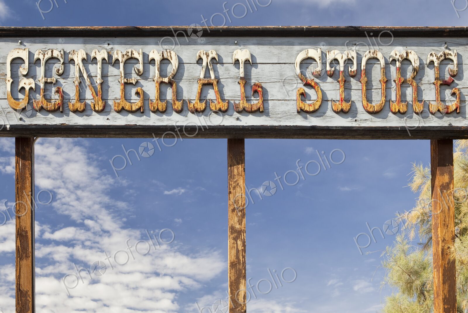 General Store Sign, Death Valley, a vintage sign.
