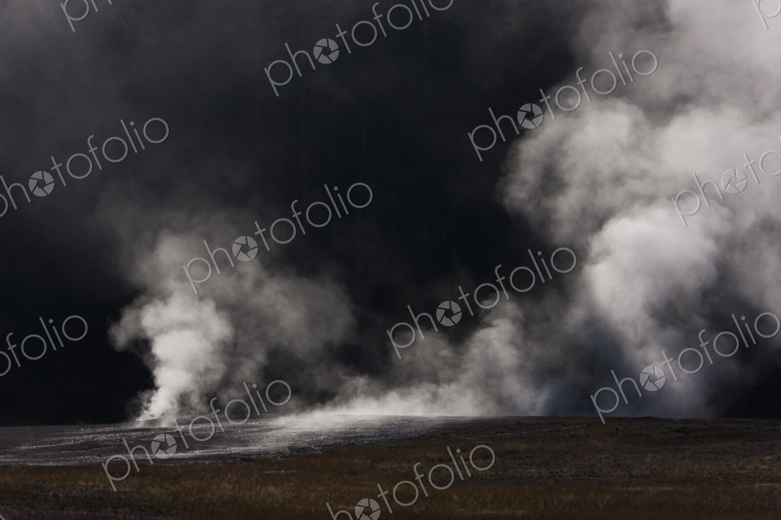 Geothermal activity, and plumes of vapour and steam rising from the ground in…