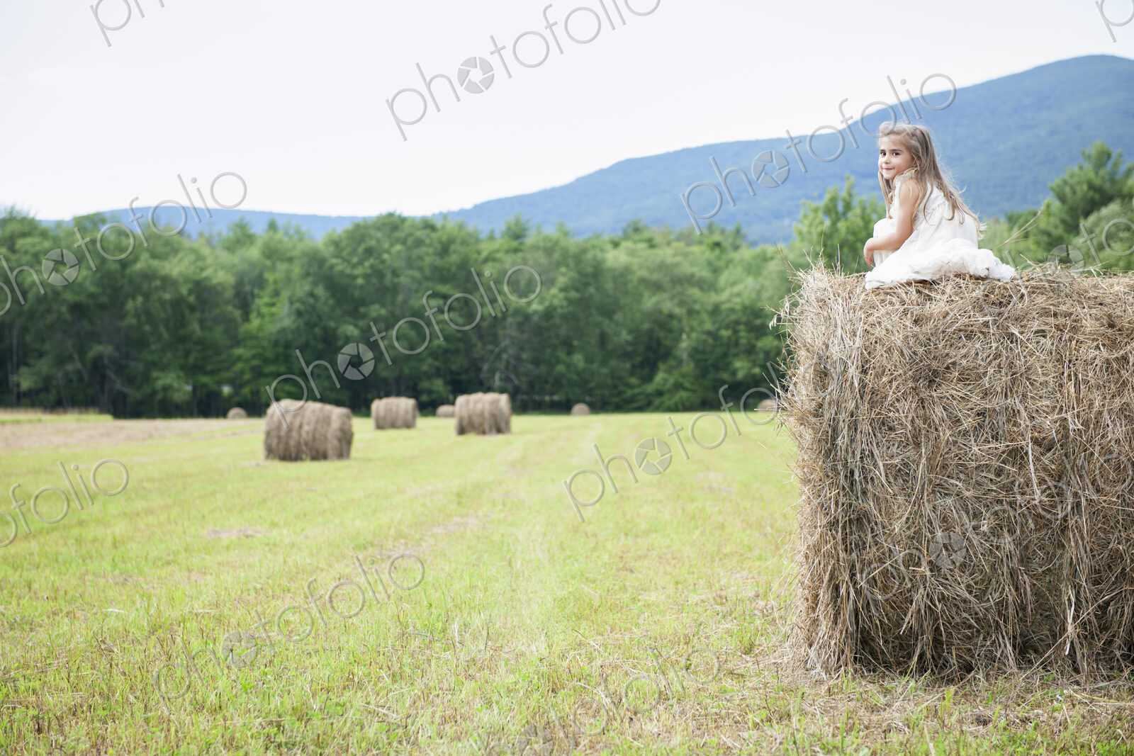 Girl playing outdoors.