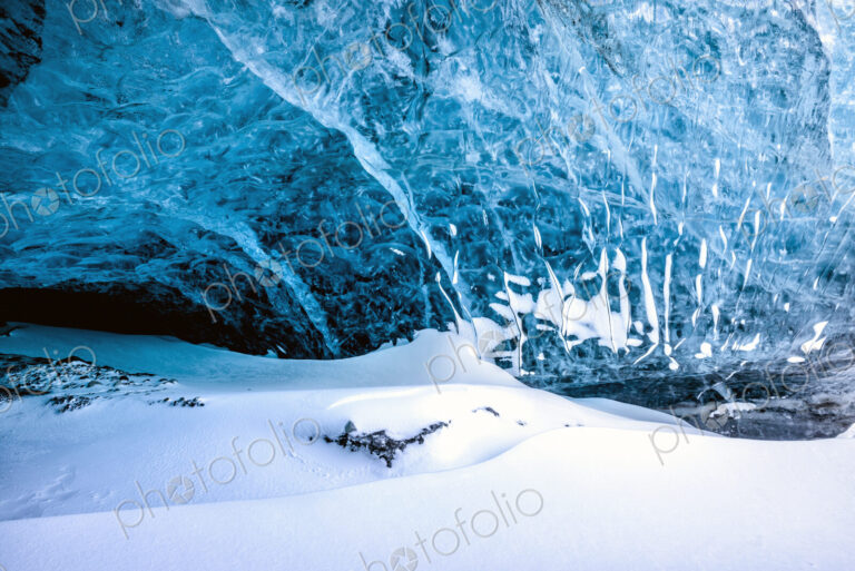 Glacier ceiling of ice cave