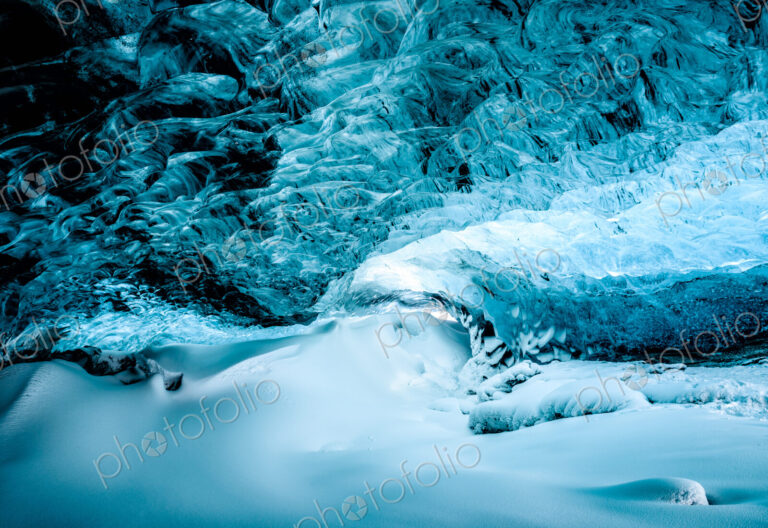 Glacier ceiling of ice cave