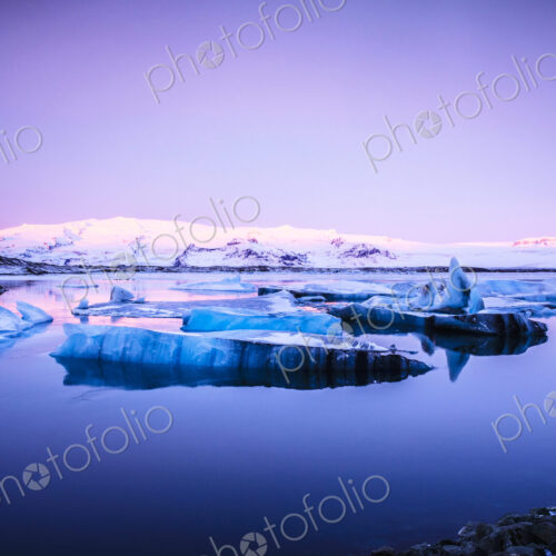 Glaciers floating on remote lake Glaciers floating on remote lake