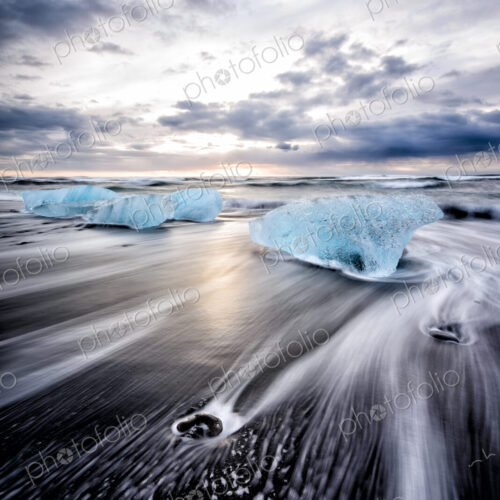 Glaciers washing up on remote beach Glaciers washing up on remote beach
