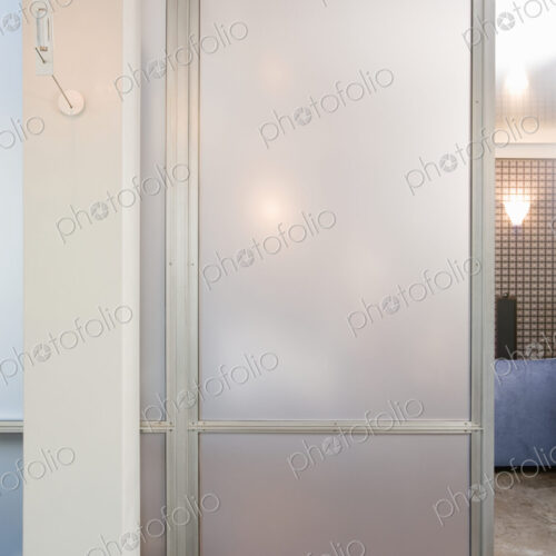 Glass door.