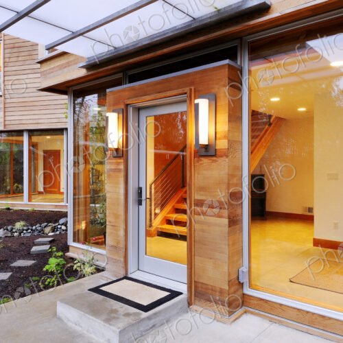 Glass windows and doors of modern house Glass windows and doors of modern house