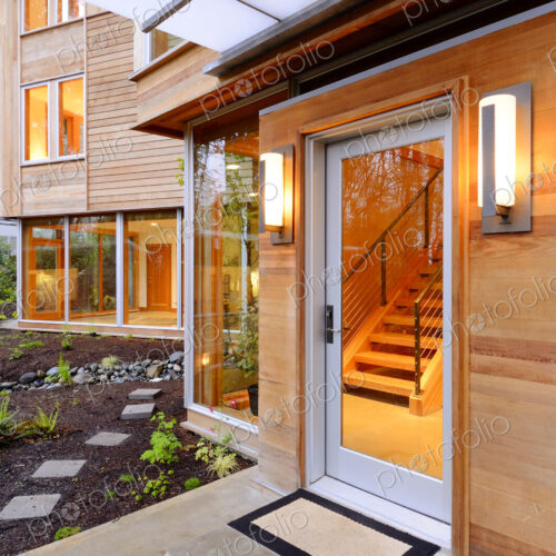 Glass windows and doors of modern house Glass windows and doors of modern house