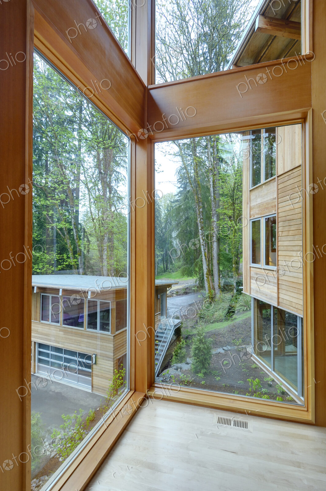 Glass windows of modern house