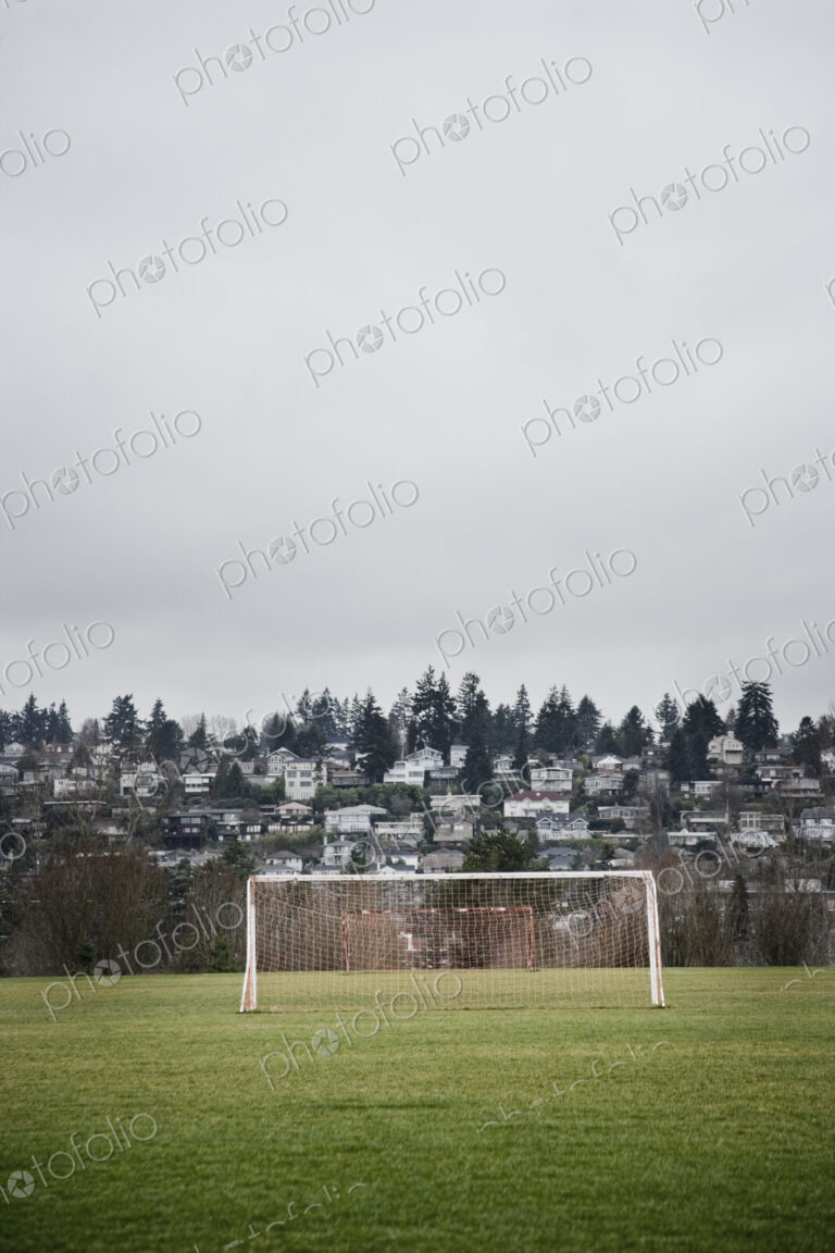 Goal Nets on Soccer Field