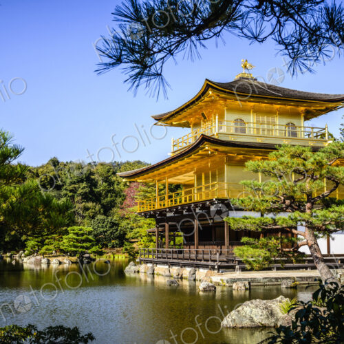 Gold Temple over still lake, Kyoto, Japan Gold Temple over still lake, Kyoto, Japan