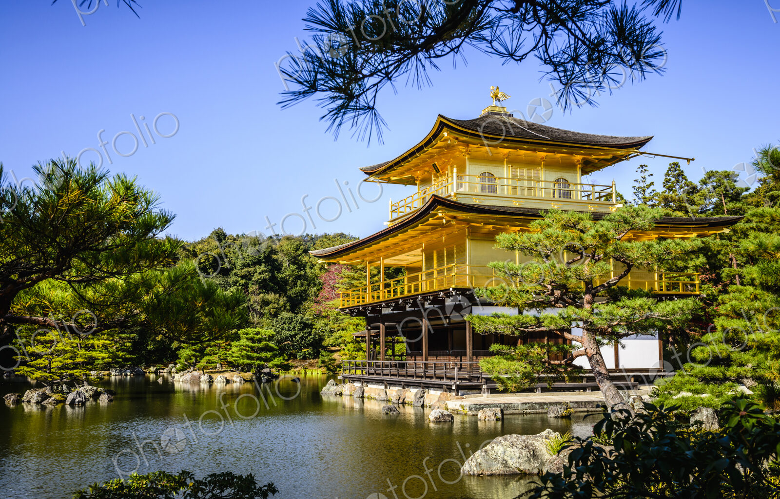 Gold Temple over still lake, Kyoto, Japan