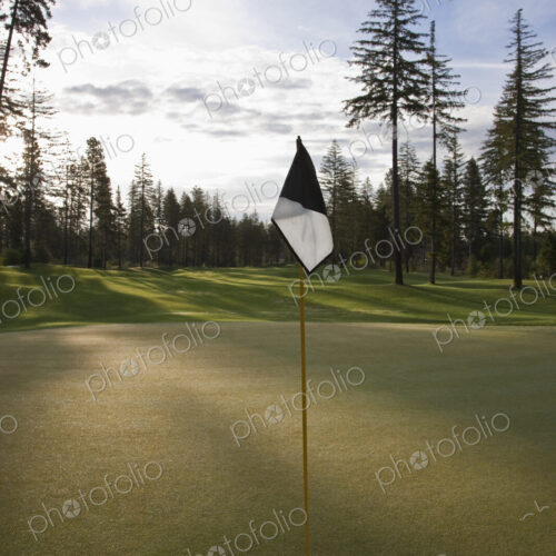 Golf Putting Green at Sunset