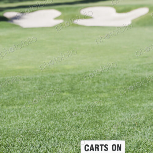 Golf green and sand bunker on golf course. Golf green and sand bunker on golf course.
