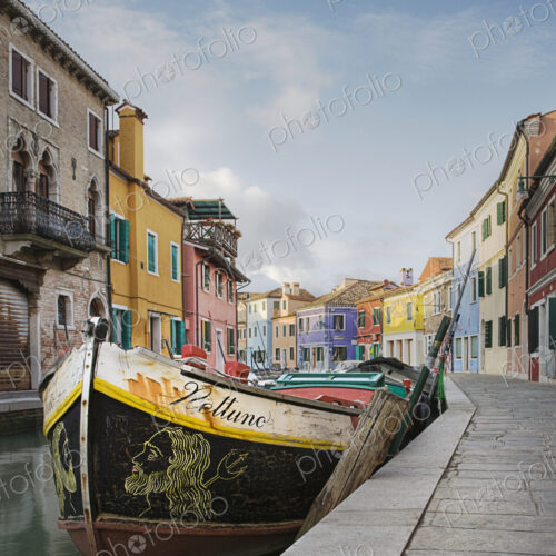 Gondola moored on canal, Venice, Italy Gondola moored on canal, Venice, Italy