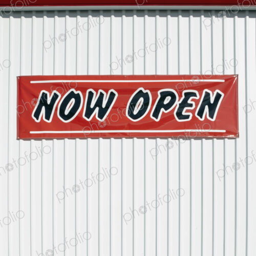 Grand Opening Sign on Aluminum Siding Grand Opening Sign on Aluminum Siding