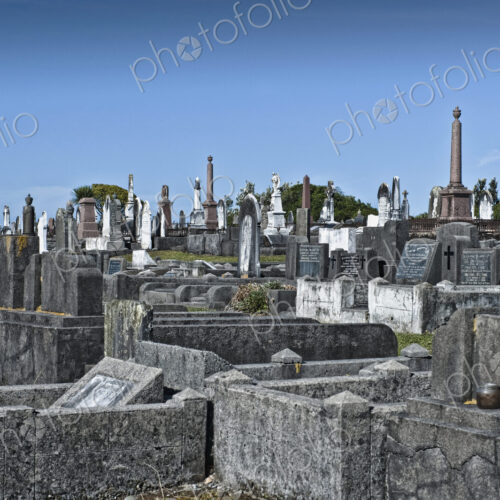 Gravestones In Graveyard