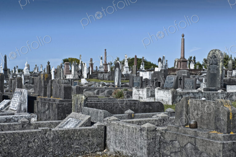 Gravestones In Graveyard