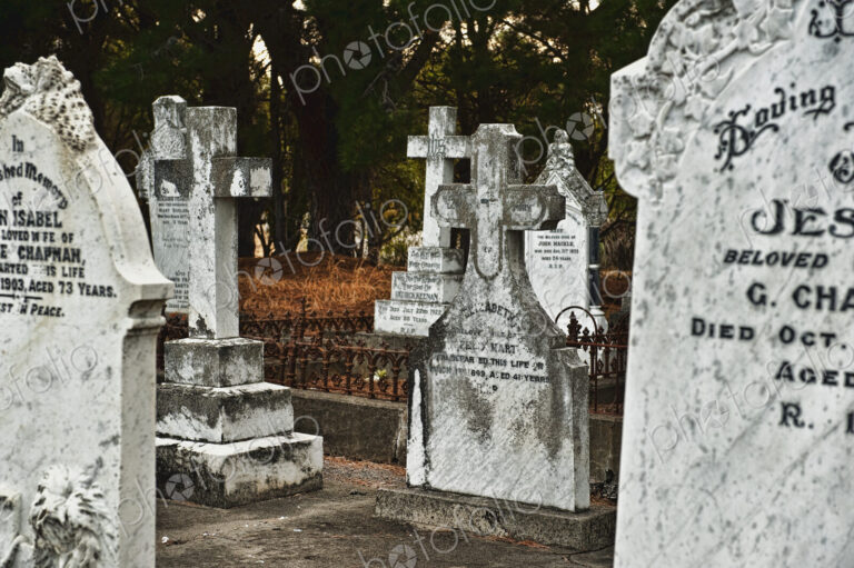 Gravestones In Graveyard