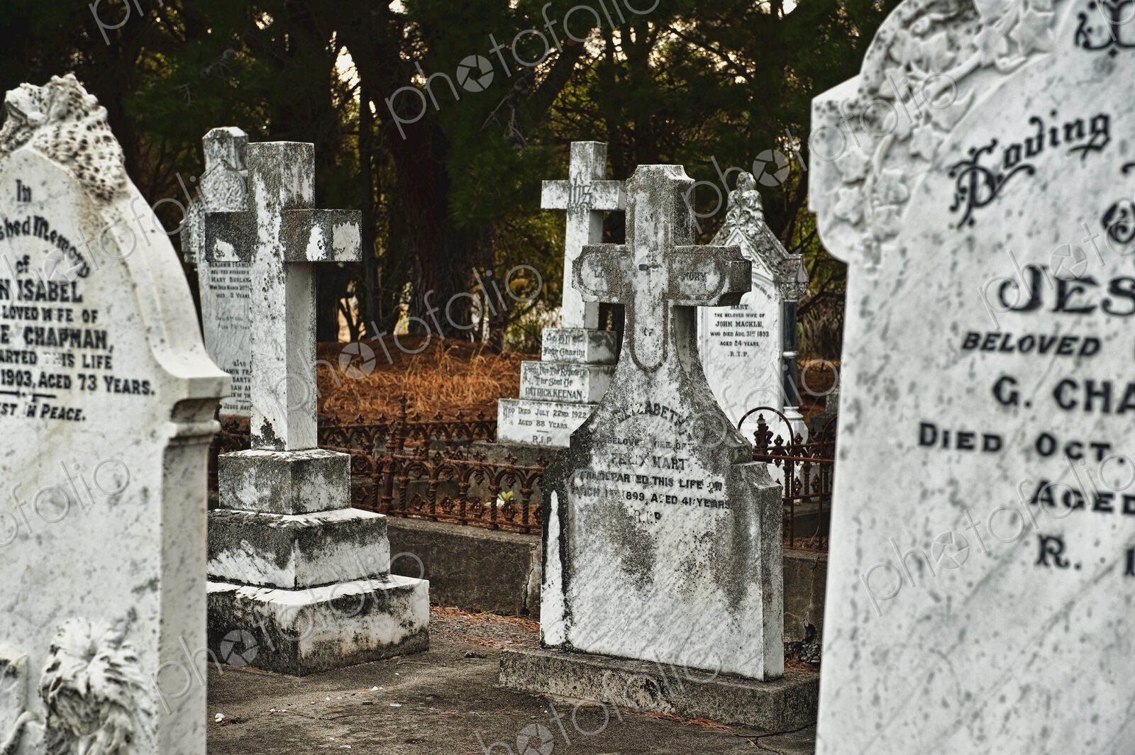 Gravestones In Graveyard