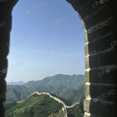 Great Wall of China Seen Through Window