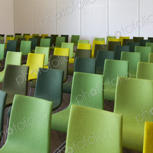 Green Chairs in a Presentation Room Green Chairs in a Presentation Room