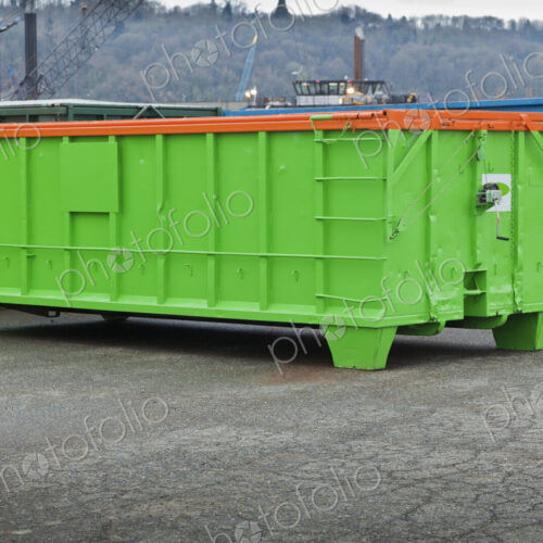 Green Metal Trash Container Green Metal Trash Container
