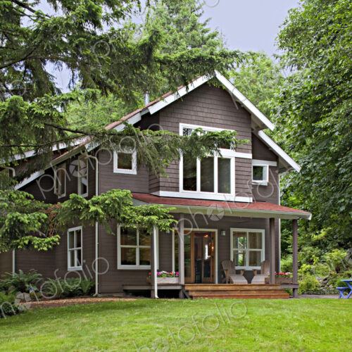 Green lawn in front of country house