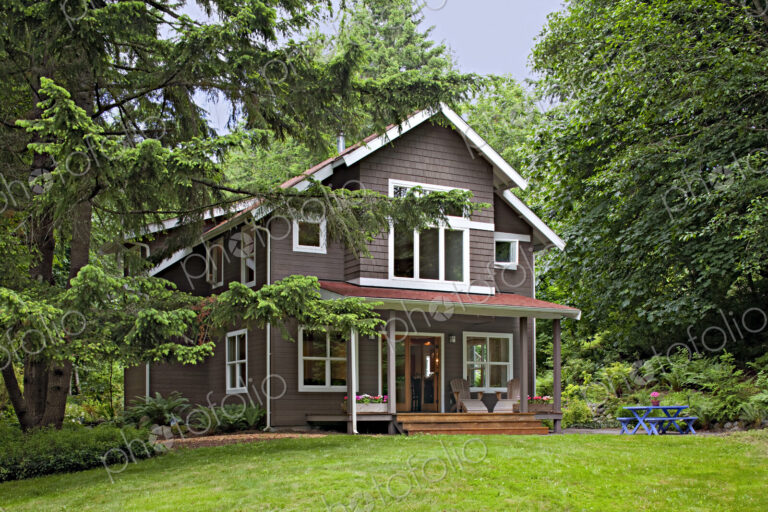 Green lawn in front of country house