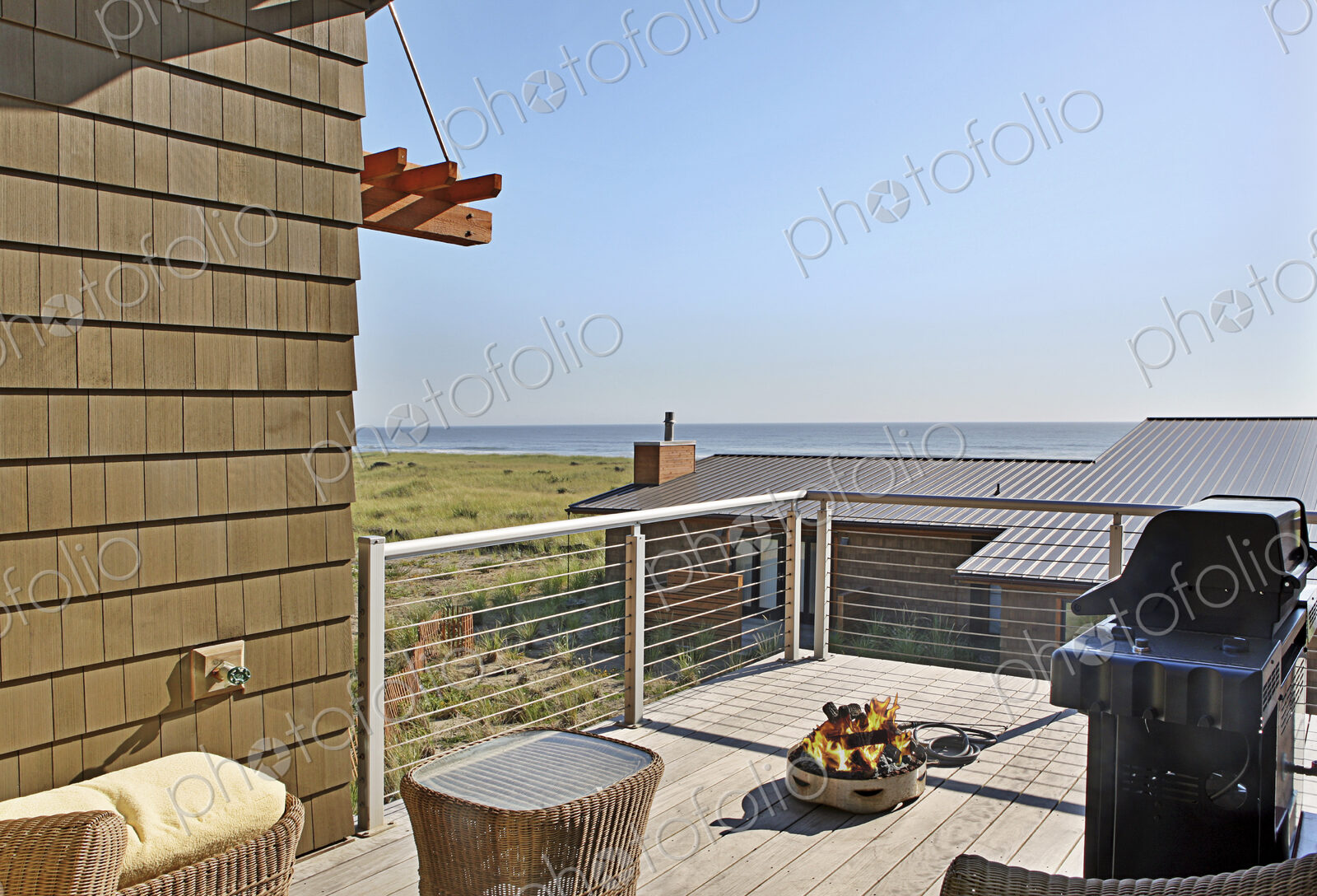 Grill and patio with ocean view
